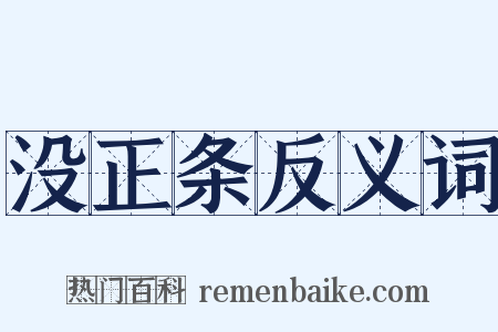 没正条反义词是什么意思的图片